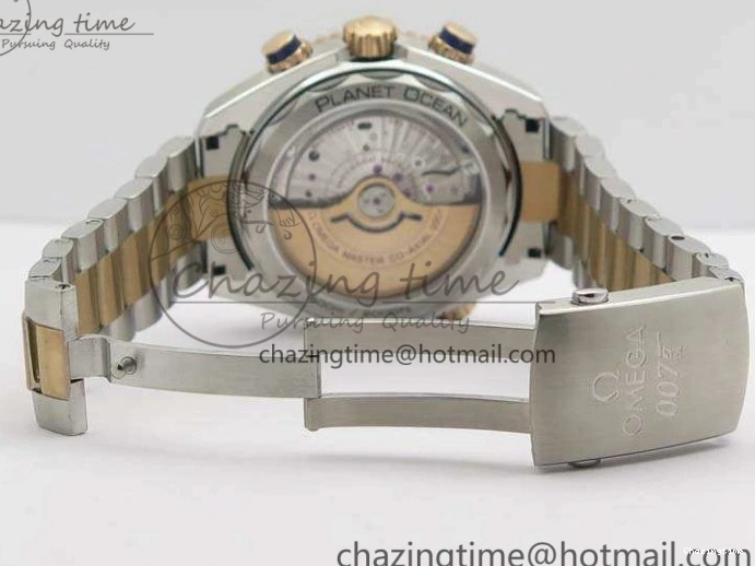 0412 Seamaster Pro Chrono SS RG OM Best Edition Blue Ceramic Blue Dial On SS RG Bracelet A Snug 8129